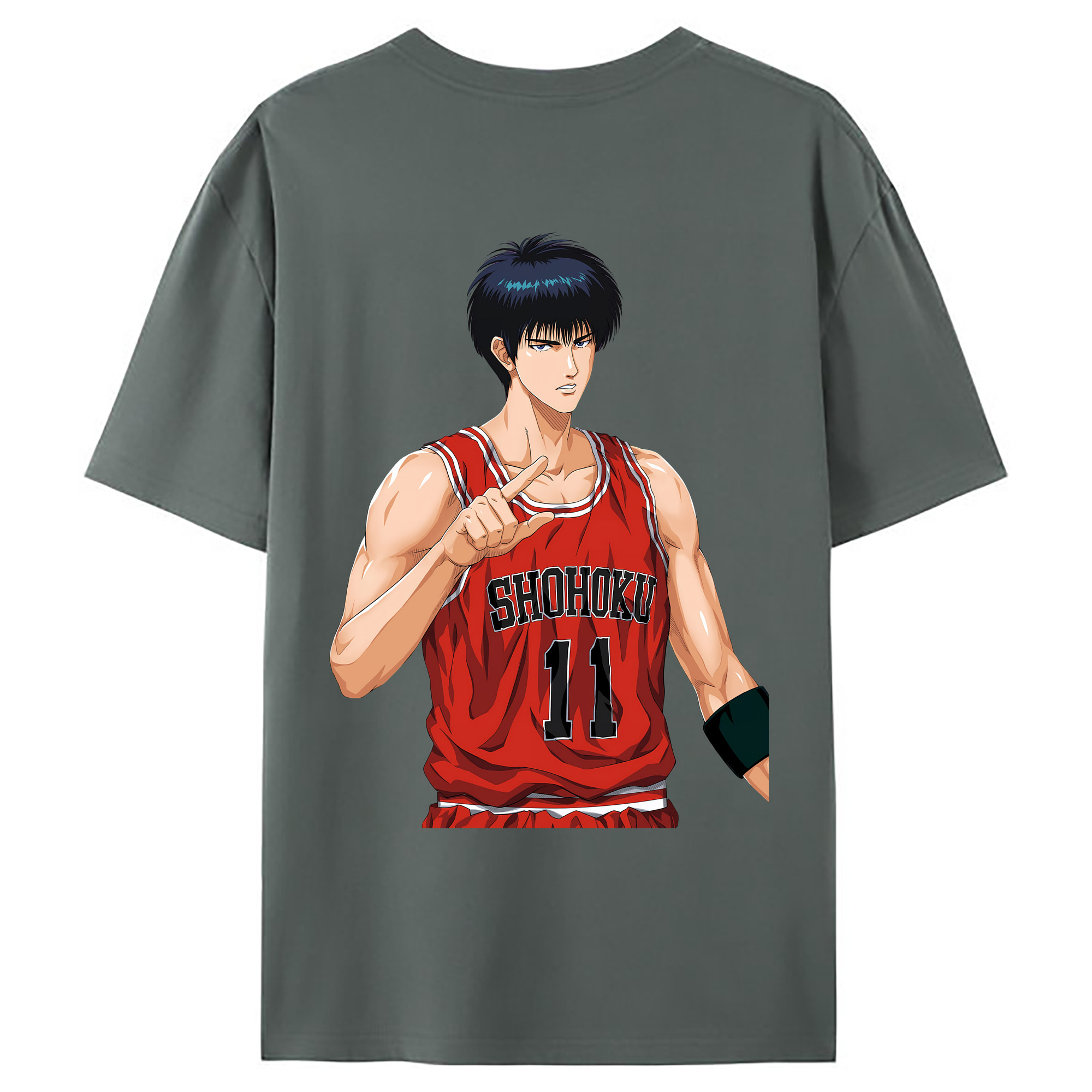 （画像用） SLAM DUNK／スラムダンク 綿100％ メンズ半袖Tシャツ（バックプリント） 通気性